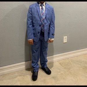 Tommy Hilfiger Boys Stretch Glen Plaid Suit size 8